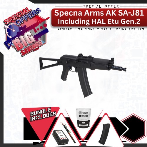 Specna Arms SA-J81 Core Gen.2 AEG Rifle - Black, Specna Arms AK SA-J81 SAVE BIG with our Assault Bundles
